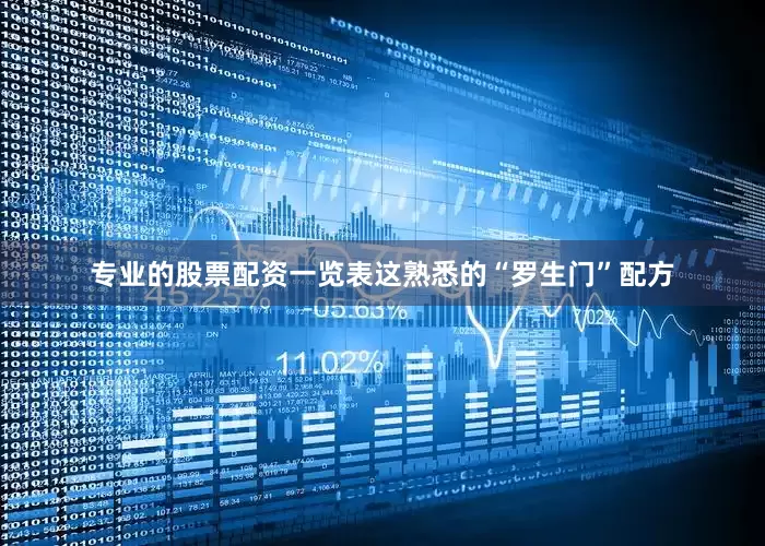 专业的股票配资一览表这熟悉的“罗生门”配方