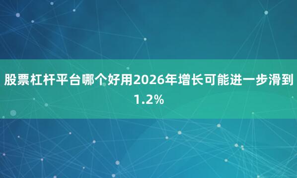 股票杠杆平台哪个好用2026年增长可能进一步滑到1.2%